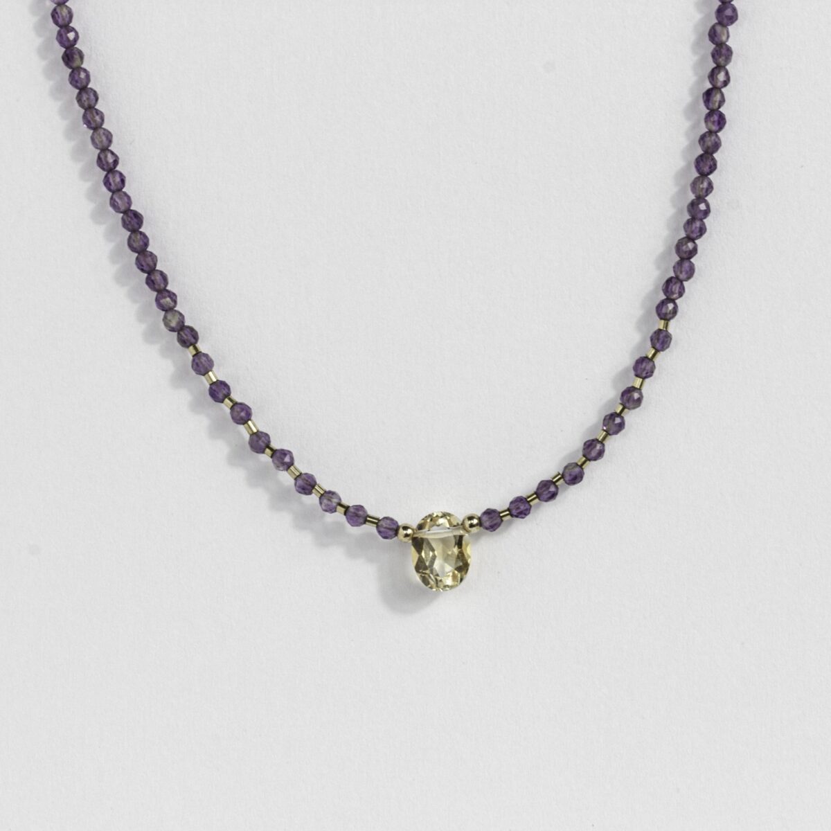 AAA Citrine And Amethyst Choker Necklace