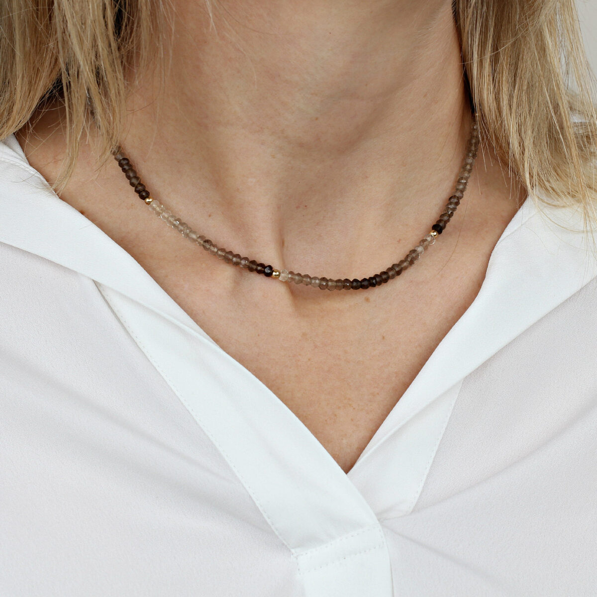 Smoked Quartz Choker Necklace - Image 2