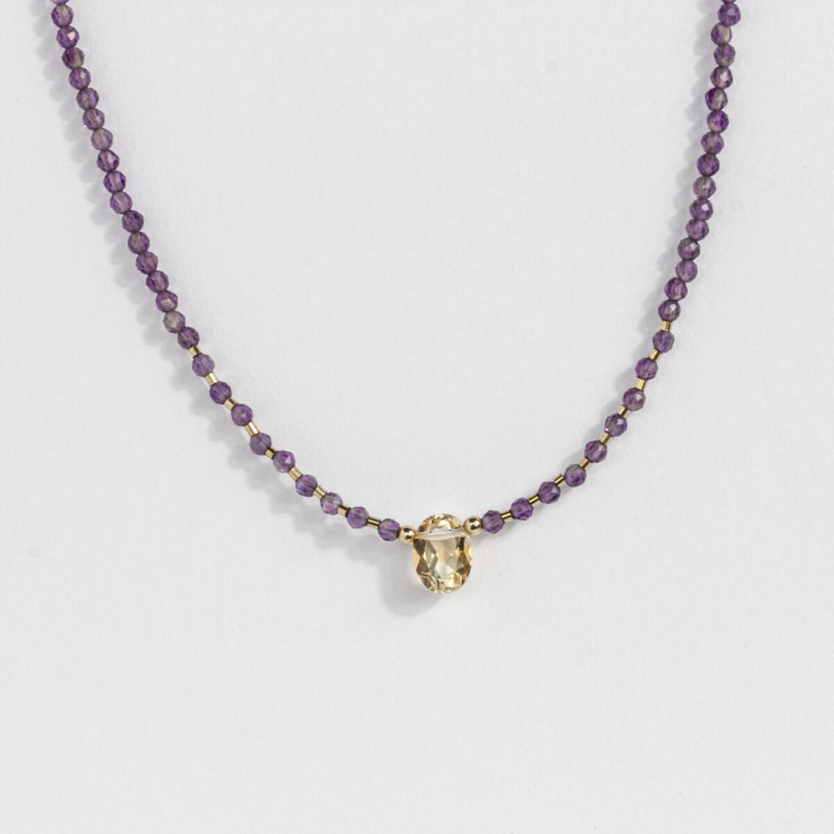 AAA Citrine And Amethyst Choker Necklace - Image 2