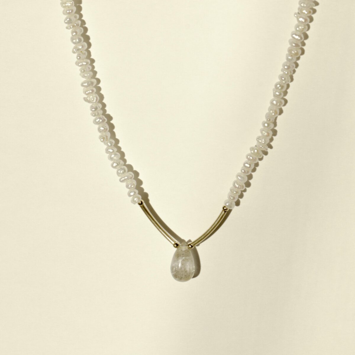 Pearl and Rutile Quartz Necklace - Image 3